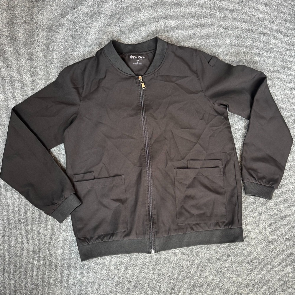 Outdoor Jacket Bomber Jacket Mens Medium Black Performance Windbreaker Zip-Up